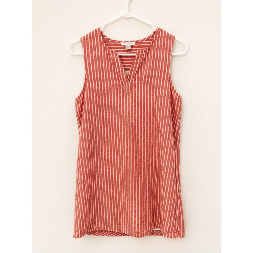 Beach Lunch  Lounge cotton linen blend lined red and white nautical extra small